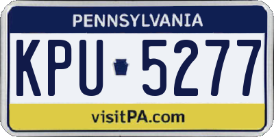 PA license plate KPU5277