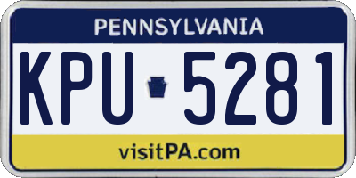 PA license plate KPU5281