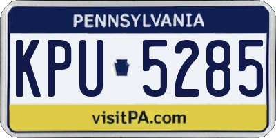 PA license plate KPU5285