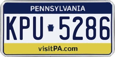 PA license plate KPU5286
