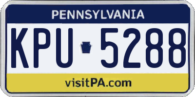 PA license plate KPU5288