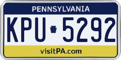 PA license plate KPU5292