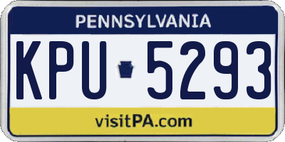 PA license plate KPU5293