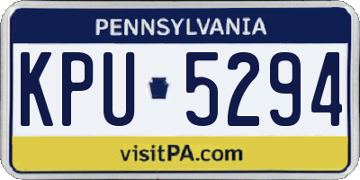 PA license plate KPU5294