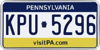 PA license plate KPU5296