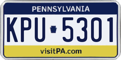 PA license plate KPU5301