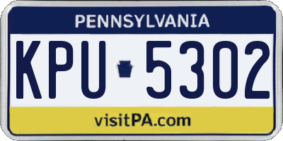 PA license plate KPU5302