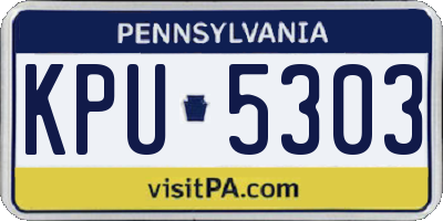 PA license plate KPU5303