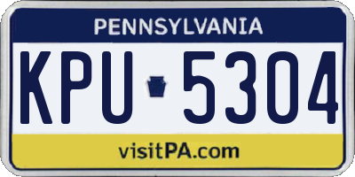 PA license plate KPU5304