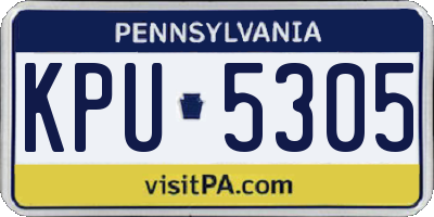 PA license plate KPU5305