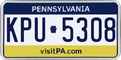 PA license plate KPU5308