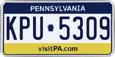 PA license plate KPU5309