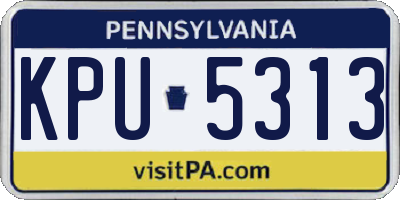 PA license plate KPU5313