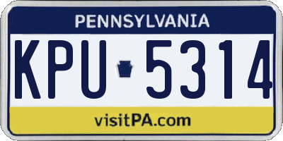 PA license plate KPU5314