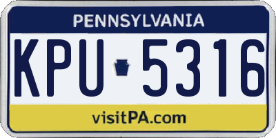 PA license plate KPU5316