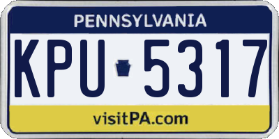 PA license plate KPU5317