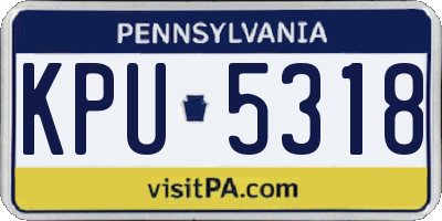 PA license plate KPU5318