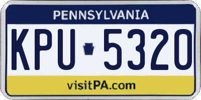 PA license plate KPU5320