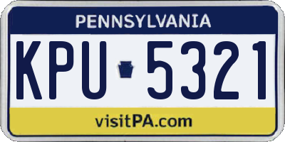 PA license plate KPU5321