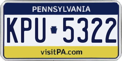 PA license plate KPU5322