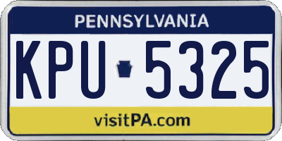 PA license plate KPU5325