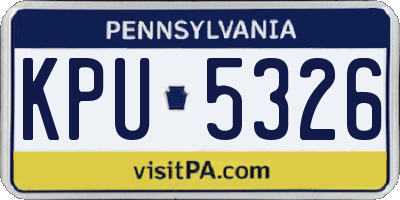 PA license plate KPU5326
