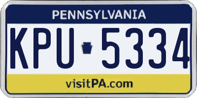 PA license plate KPU5334