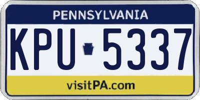 PA license plate KPU5337