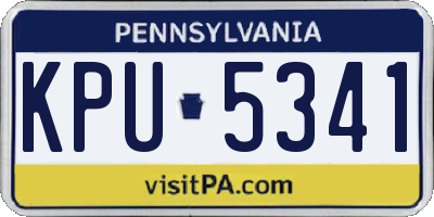 PA license plate KPU5341