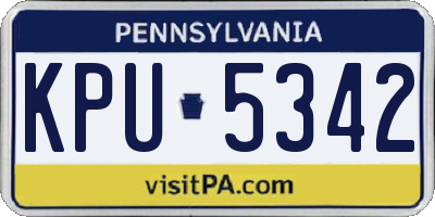 PA license plate KPU5342