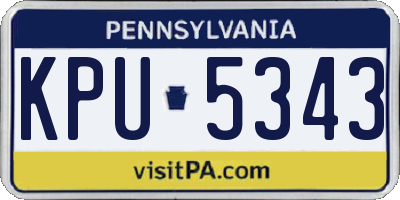 PA license plate KPU5343