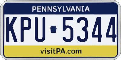 PA license plate KPU5344