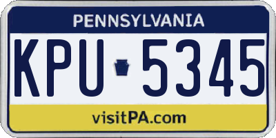 PA license plate KPU5345
