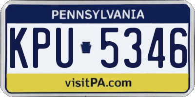 PA license plate KPU5346