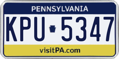 PA license plate KPU5347
