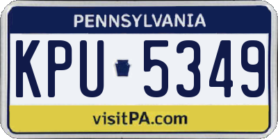 PA license plate KPU5349