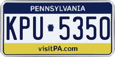 PA license plate KPU5350