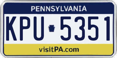PA license plate KPU5351