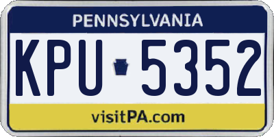 PA license plate KPU5352