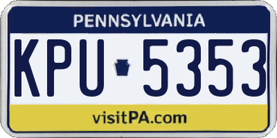 PA license plate KPU5353