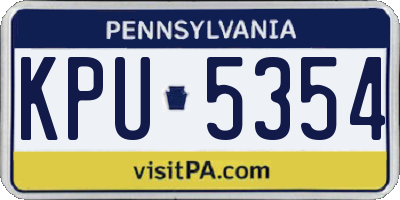 PA license plate KPU5354