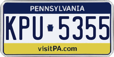PA license plate KPU5355