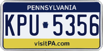 PA license plate KPU5356