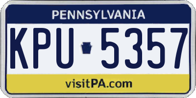 PA license plate KPU5357
