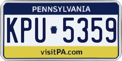PA license plate KPU5359