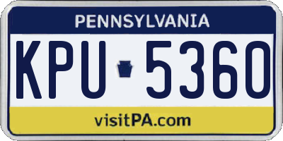 PA license plate KPU5360
