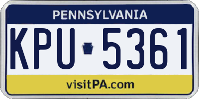 PA license plate KPU5361