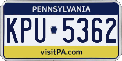 PA license plate KPU5362