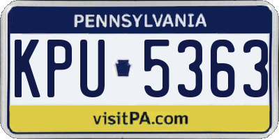 PA license plate KPU5363