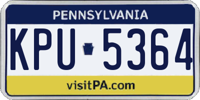 PA license plate KPU5364